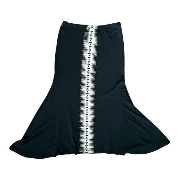 Isabel de Pedro Mr. Cat Skirt Size 12 Black Wool Hand Screenprinted Modern Midi - Picture 1 of 5